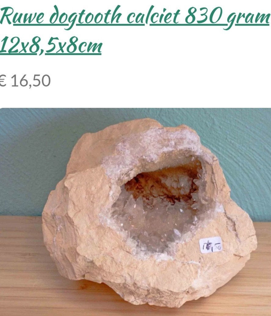 Dogtooth calciet 830 gram 12*8,5*8cm, Ophalen of Verzenden, Mineraal