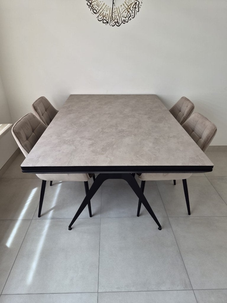 Eettafel 160x100 betonlook Zo goed als Nieuw, Ophalen, Kunststof, 50 tot 100 cm, Zo goed als nieuw