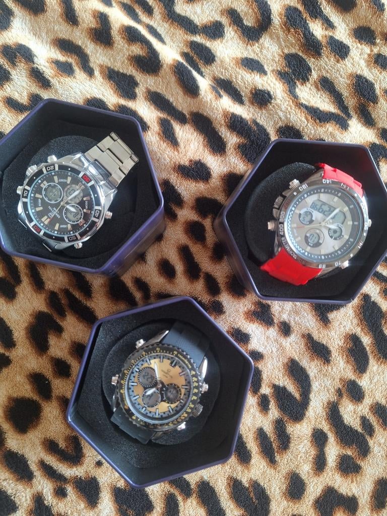 3 mooie nieuwe horloges, Sieraden, Tassen en Uiterlijk, Horloges | Heren, Ophalen of Verzenden, Nieuw, Overige merken