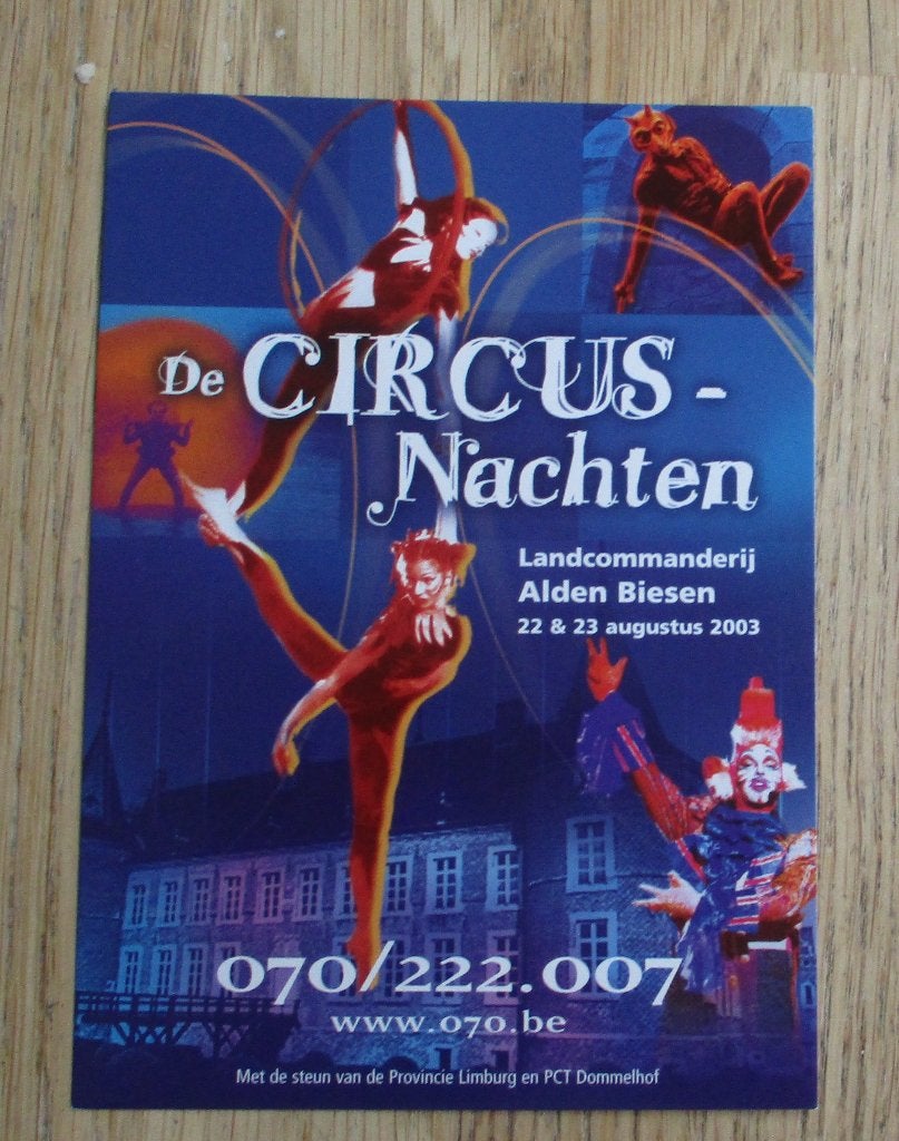 De circusnachten ansichtkaart circus acrobaat 2003, Ophalen of Verzenden, Zo goed als nieuw