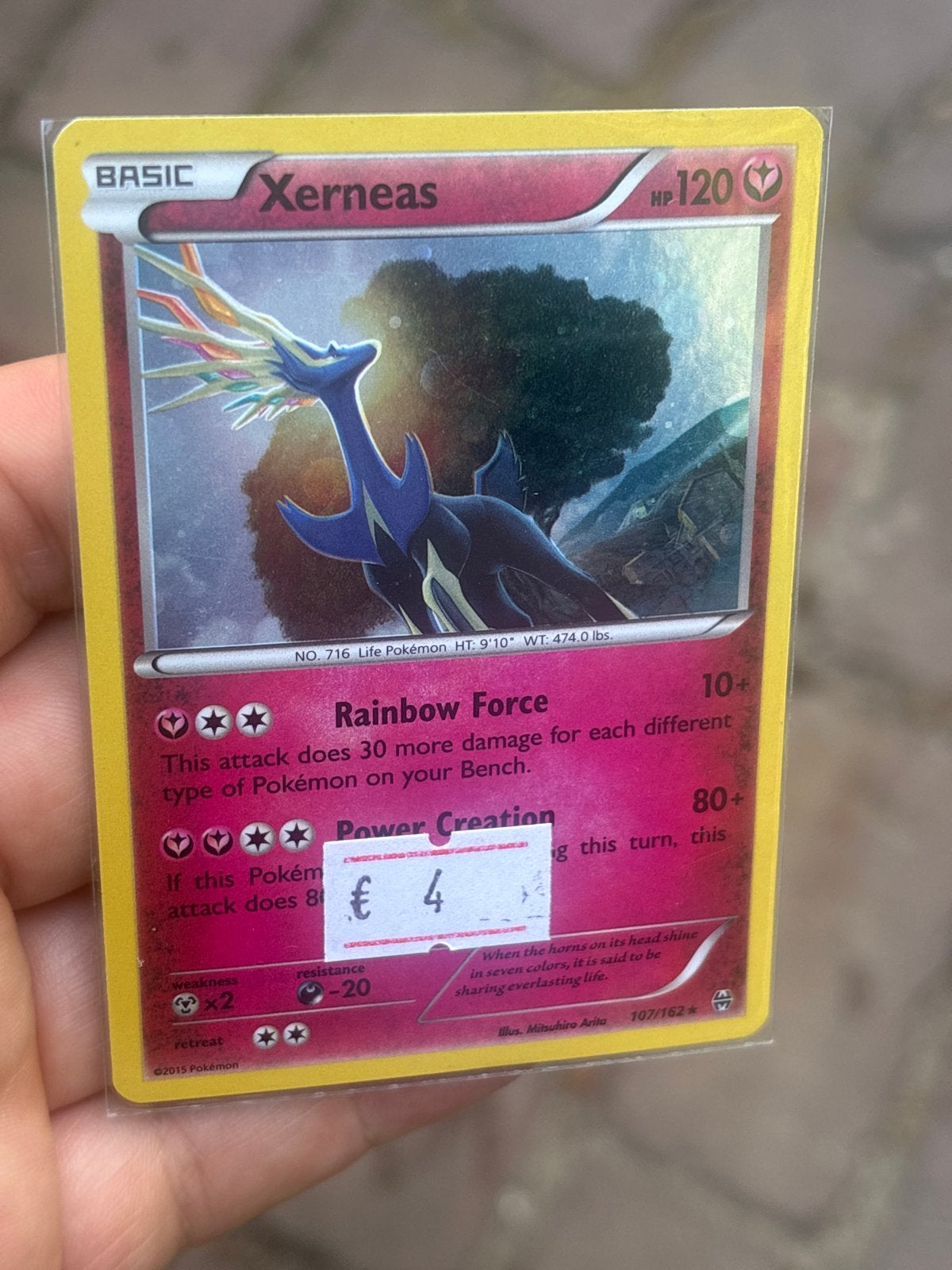 Xerneas 107/162 Pokémon kaart, Ophalen of Verzenden, Gebruikt, Losse kaart