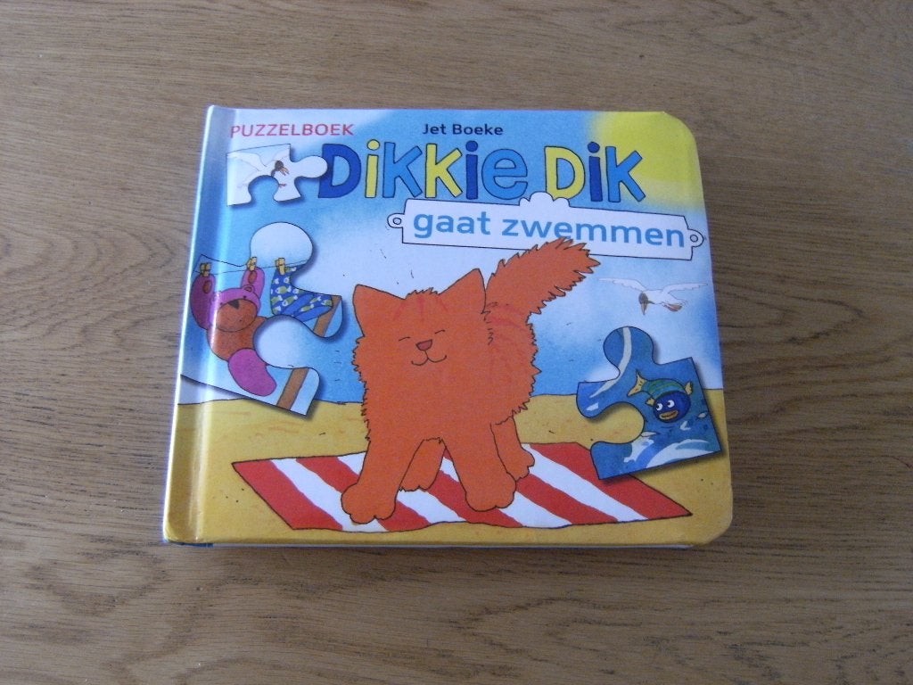 Dikkie Dik. Puzzelboek. Dikkie Dik gaat zwemmen. Jet Boeke, Gelezen, Jongen of Meisje, Ophalen of Verzenden, Voorleesboek