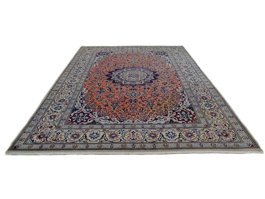 Perzisch tapijt - Nain - 340 x 247 cm - Handgeknoopt, -, Blauw, -, 200 cm of meer