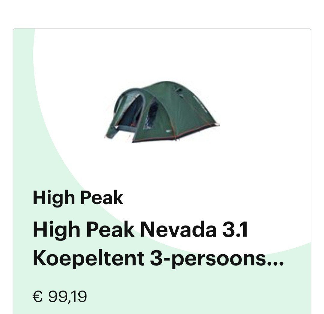 High Peak Nevada 3.1 Koepeltent  (eventueel 2 stuks, Ophalen of Verzenden