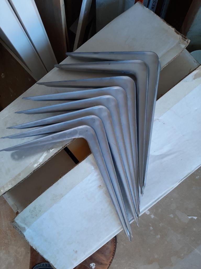 Boekenplanksteun aluminium look 20x25cm, Ophalen of Verzenden