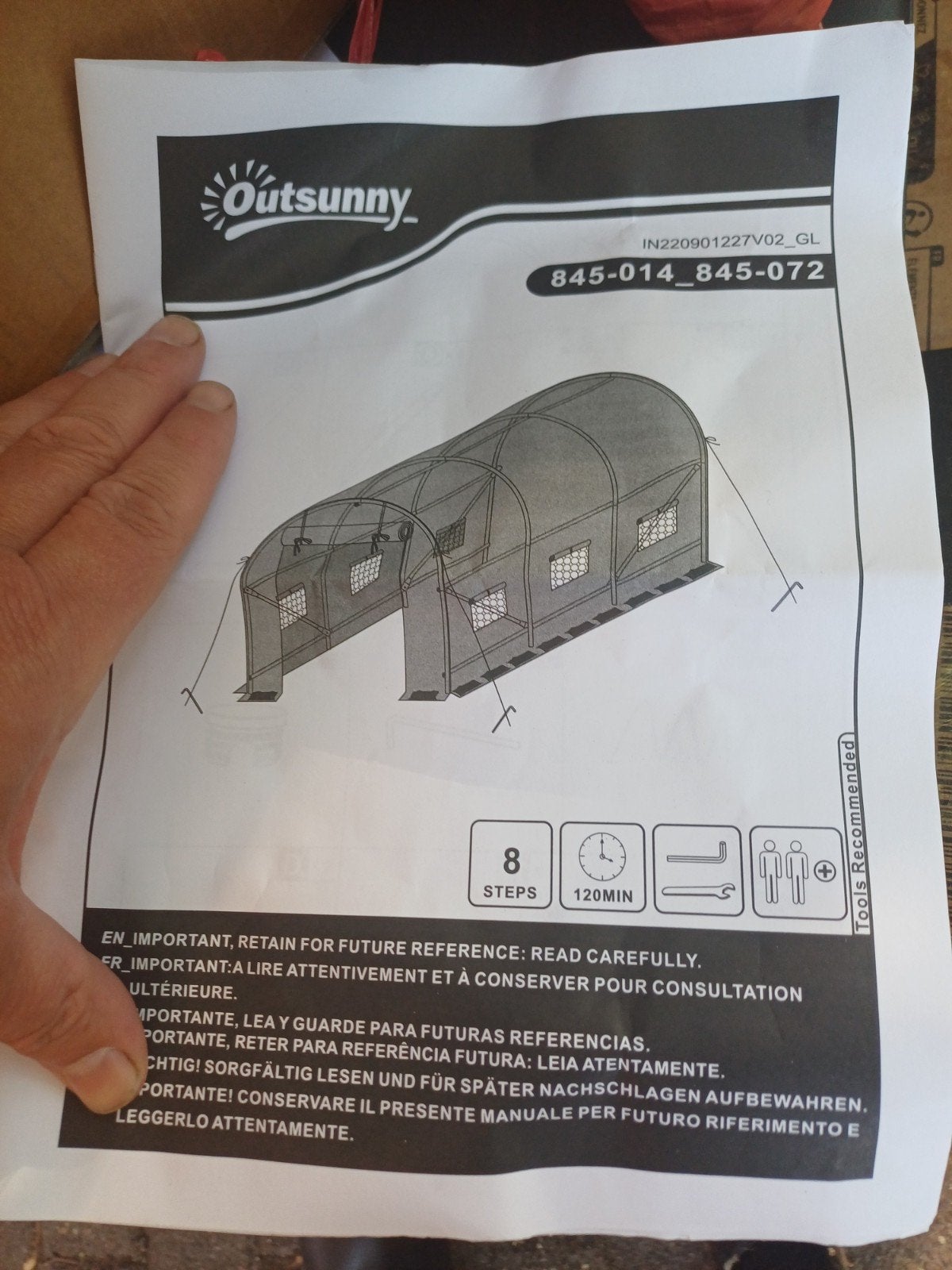 Outsunny Tunnelkas / Foliekas - Nieuw in doos, Ophalen of Verzenden, Nieuw, Kweektent