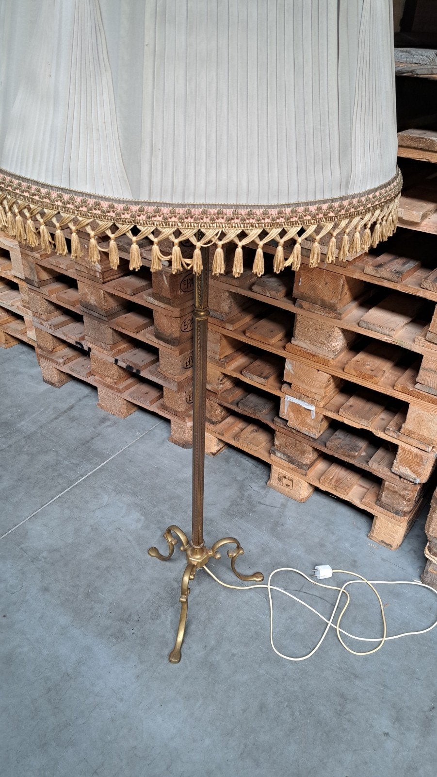 Vintage staande lamp met kap werkend, Ophalen, Gebruikt, 150 tot 200 cm