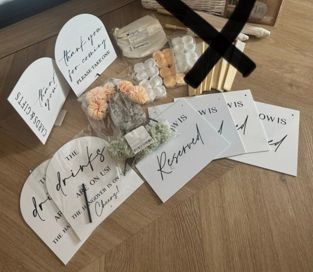Wedding deco, Hobby en Vrije tijd, Feestartikelen, Ophalen of Verzenden, Nieuw, Versiering, Geboorte of Huwelijk
