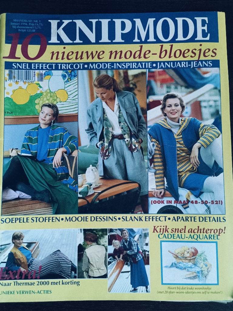 Knipmode januari 1994  met  10 blouses, Overige typen, Vrouw, Ophalen of Verzenden, Zo goed als nieuw