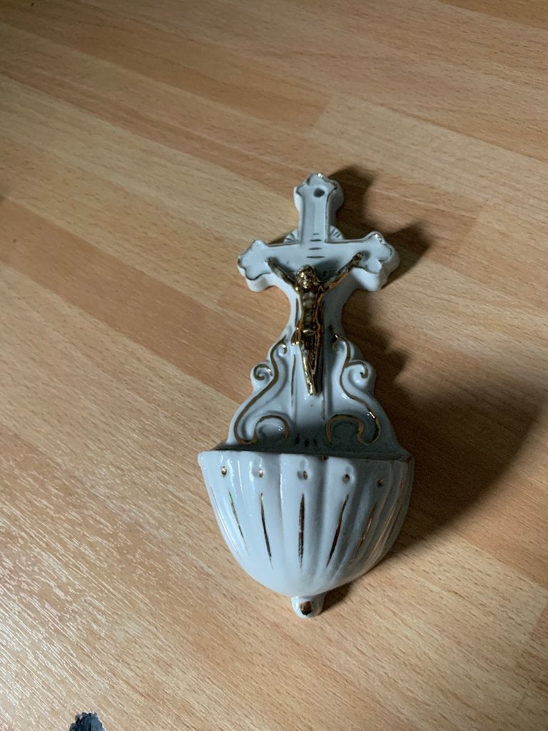 Porselein wijwaterbakje, Antiek en Kunst, Ophalen
