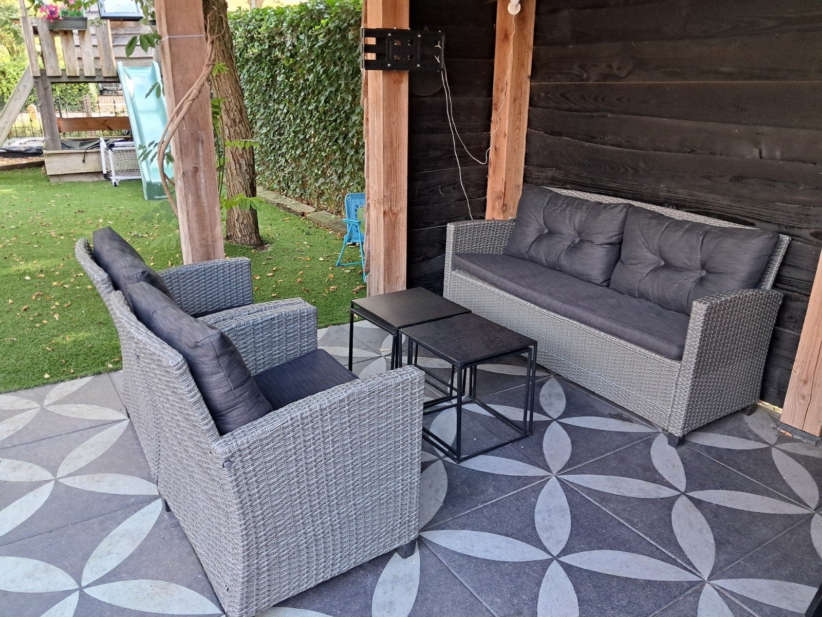 tuinset, Tuin en Terras, Ophalen, 4 zitplaatsen, Gebruikt, Bank