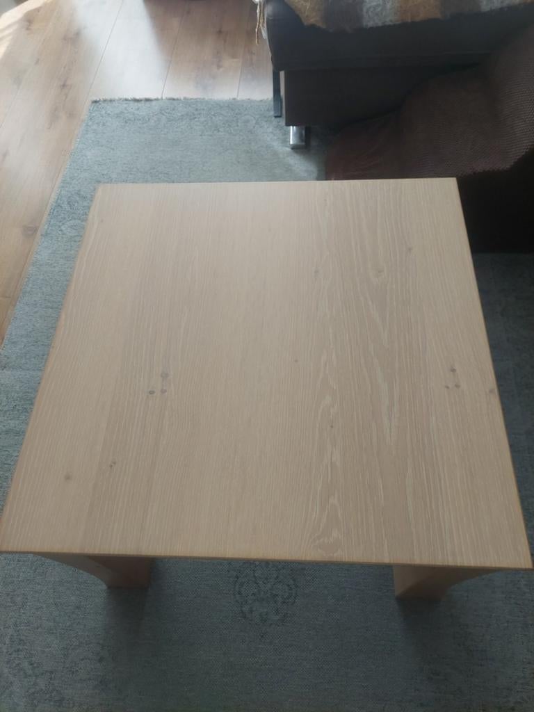 Massief whitewash eiken salon/hoektafel, Huis en Inrichting, Tafels | Salontafels, Ophalen, 100 tot 150 cm, 50 tot 100 cm, Zo goed als nieuw