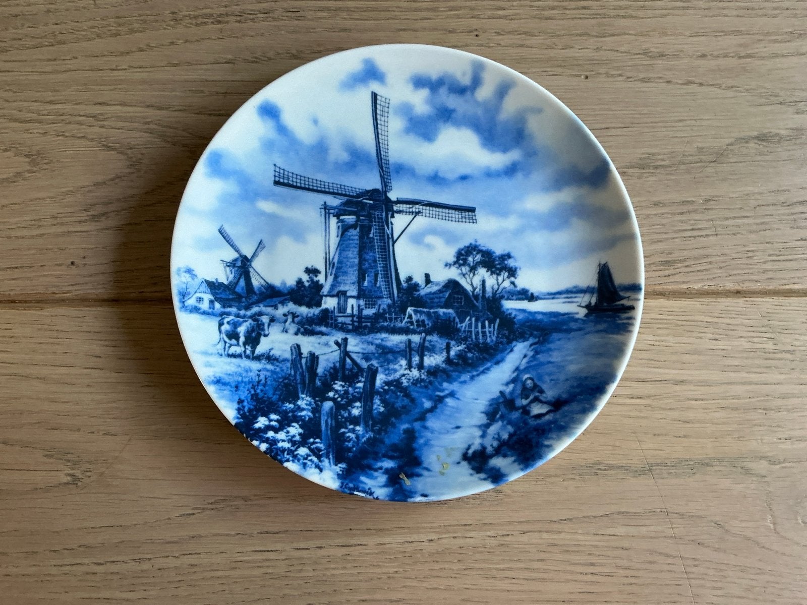 Delfts Blauw Wandbord - Handgedecoreerd Holland 1984, Ophalen of Verzenden