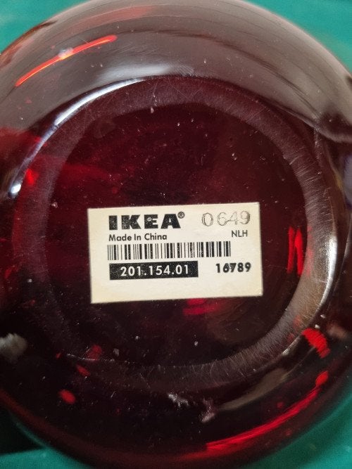 vaas rood salong ikea vintage, Ophalen of Verzenden