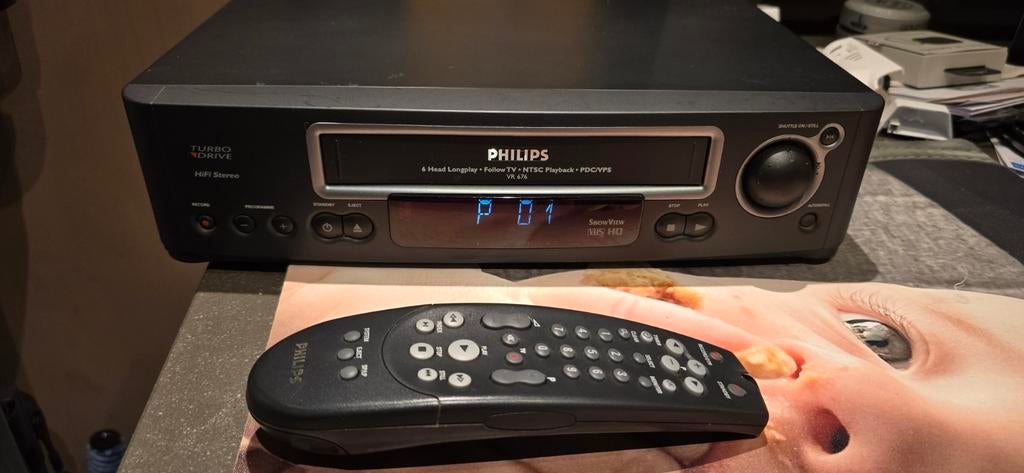 Philips VR676 VHS Videorecorder - HiFi Stereo Turbo Drive, Audio, Tv en Foto, Videospelers, Gebruikt, Ophalen of Verzenden