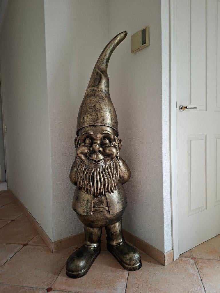 Tuinkabouter antiek goud 160 cm groot, Ophalen, Nieuw, Kunststof, Overige typen