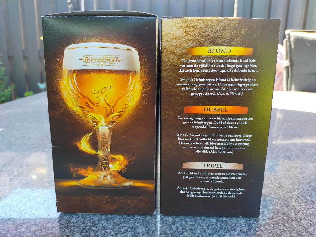 4 Grimberg bier glazen., Ophalen, Zo goed als nieuw, Glas of Glazen, Overige merken