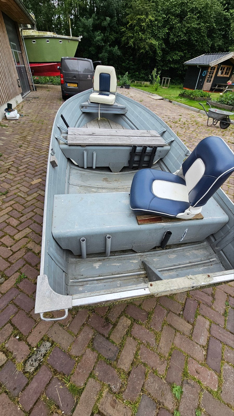 Boot aluminium visboot met Yamaha 4pk, Watersport en Boten, Vis- en Consoleboten, Gebruikt, Benzine, Tot 10 pk, Buitenboordmotor