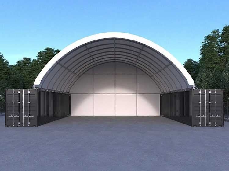 2025 Rhino-Cross-Shelter C4040E - 12x12x4,5 m met eind zeil