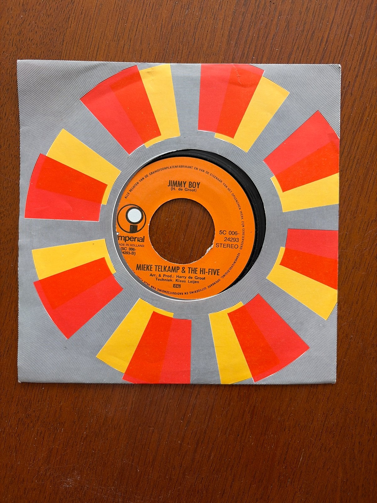 Mieke Telkamp & The Hi-Five - Jimmy Boy 7 inch vinyl single, Cd's en Dvd's, Gebruikt, 7 inch, Ophalen of Verzenden, EP