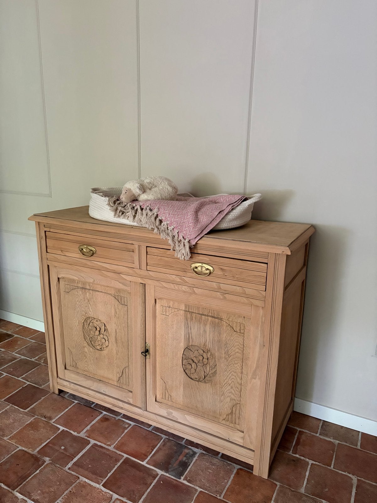 Babycommode Dressoir vintage brocante landelijk antiek, Ophalen, Gebruikt, ..., 100 cm of meer
