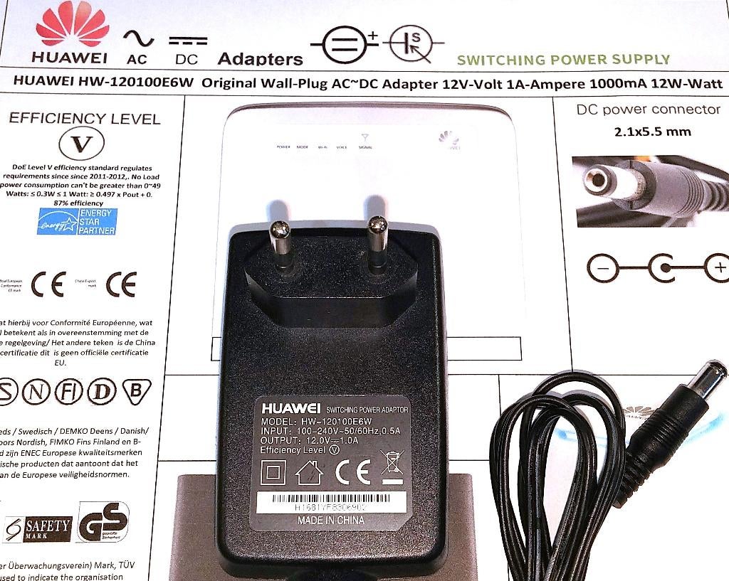 Huawei HW-120100E6W HW-120100C9W 12V 1A 12W AR600 Adapter, Audio, Tv en Foto, Opladers, Ophalen of Verzenden, Zo goed als nieuw