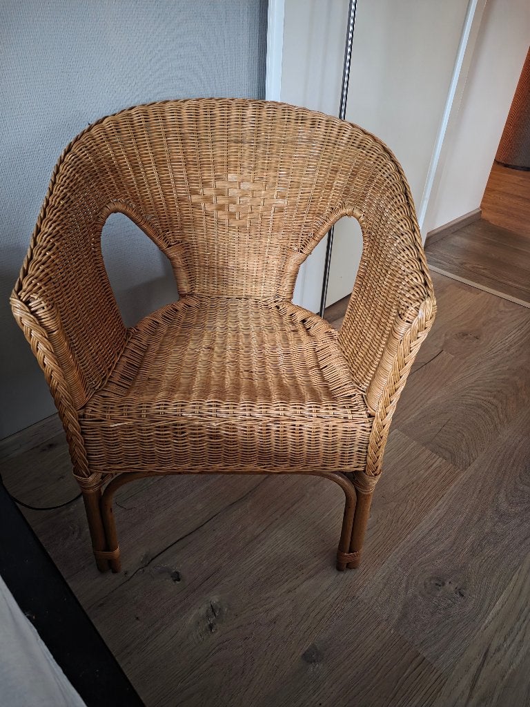 Rieten stoel, Ophalen, Bruin, Riet of Rotan, Zo goed als nieuw