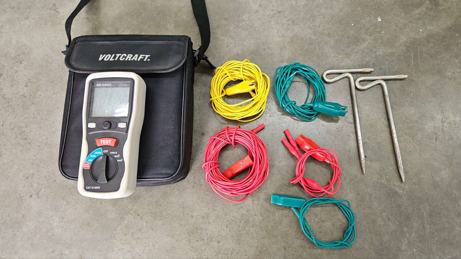Voltcraft ET-02 aardingsmeter, Doe-het-zelf en Verbouw, Meetapparatuur, Ophalen of Verzenden, Gebruikt, Multimeter