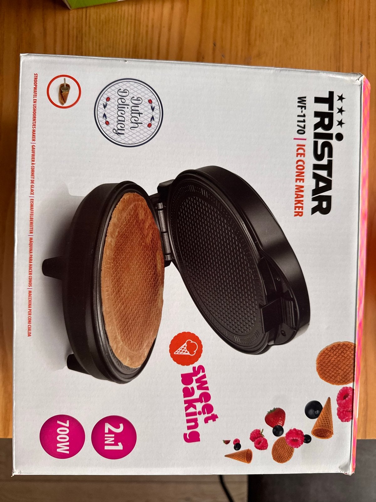Tristar WF-1170 Wafelijzer - Stroopwafels & ijshoorntjes, Witgoed en Apparatuur, Ophalen of Verzenden, Nieuw