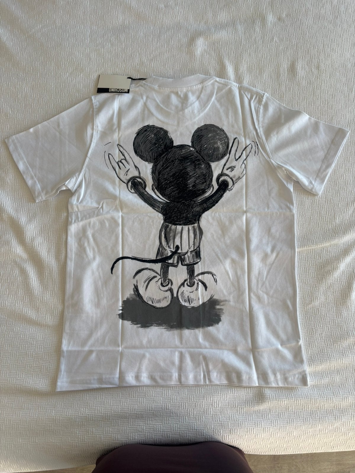 Moschino T-Shirt - L - Mickey Mouse - White, Ophalen of Verzenden, Nieuw, Maat 52/54 (L), Wit