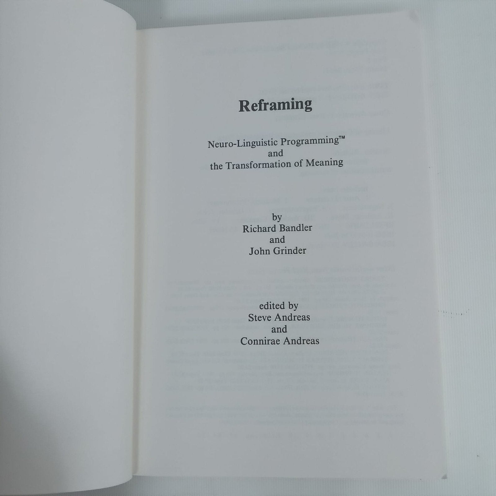 Foto 3 van ReFraming: Neuro-Linguistic Programming - Bandler & Grinder