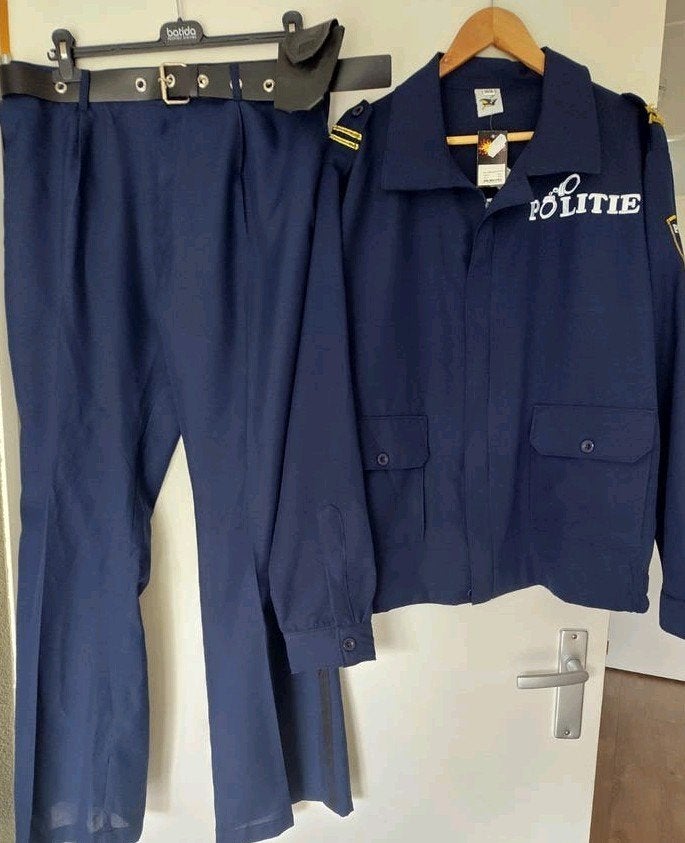 Politie kostuum maat 56/58, Partyxplosion, Ophalen of Verzenden, Overige thema's, Kleding
