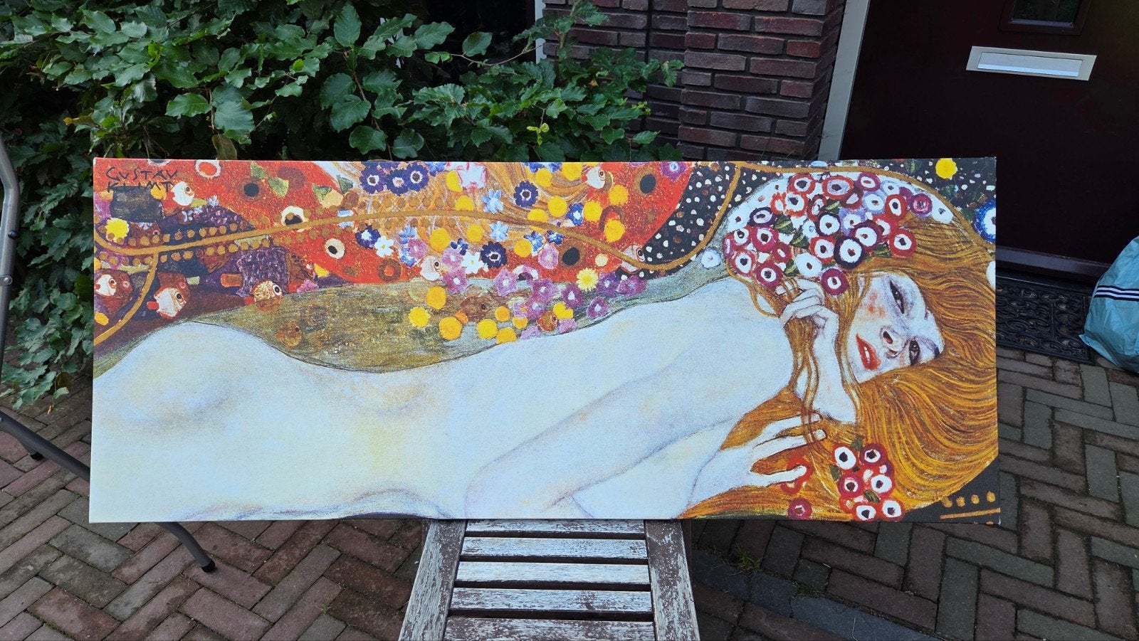 Gustav Klimt 'Water Serpent II' Canvas Schilderij, Antiek en Kunst, Ophalen