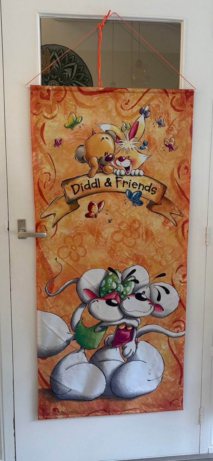 Vintage Diddl & Friends Stoffen Banner / Winkeldisplay XL, Ophalen of Verzenden, Verschillende figuren, Zo goed als nieuw, Plaatje of Poster