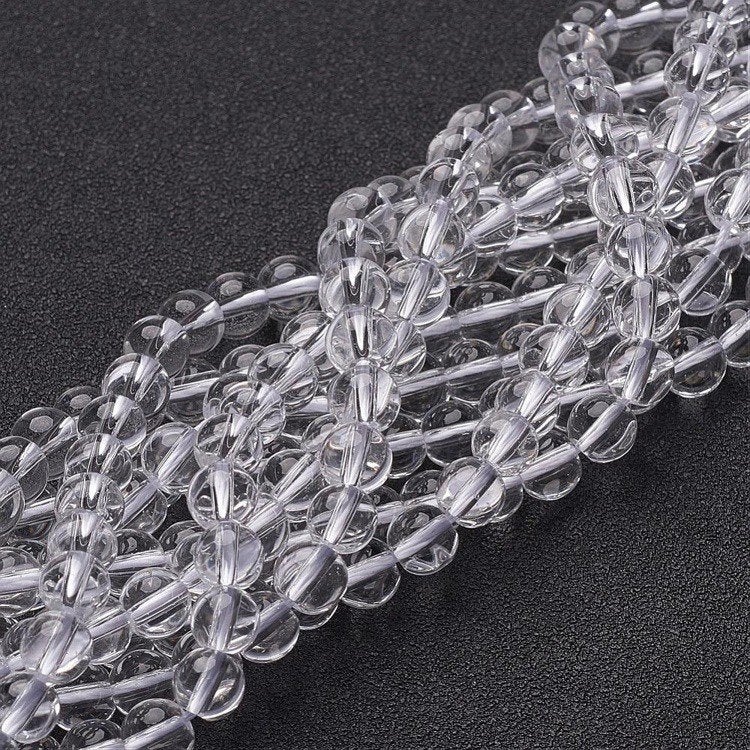 Vanaf € 2,95 Snoer natural crystal quartz 4, 6, 8 en 10 mm., Kraal, SINO-SEAR GmbH, Feuerbachstrasse11, Potsdam, Germany, Nieuw