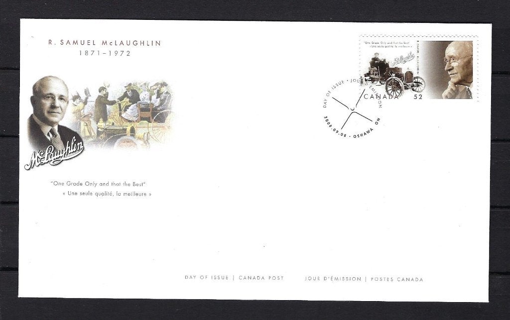 Canada FDC 2492  8-9-2008 (Sam McLaughlin), Ophalen of Verzenden, Onbeschreven, Rest van de wereld