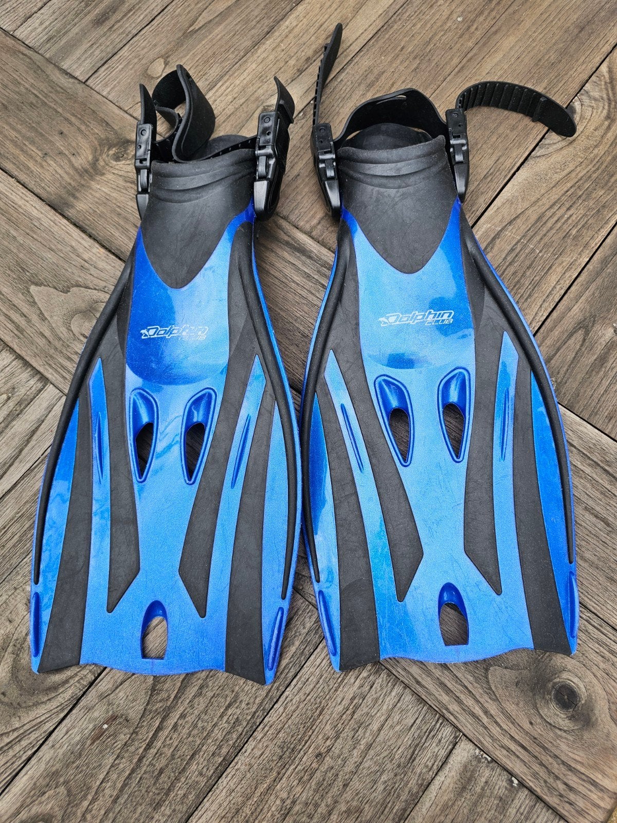 Dolphin snorkelvinnen 1-4 - Blauw/Zwart, Watersport en Boten, Ophalen of Verzenden, Gebruikt