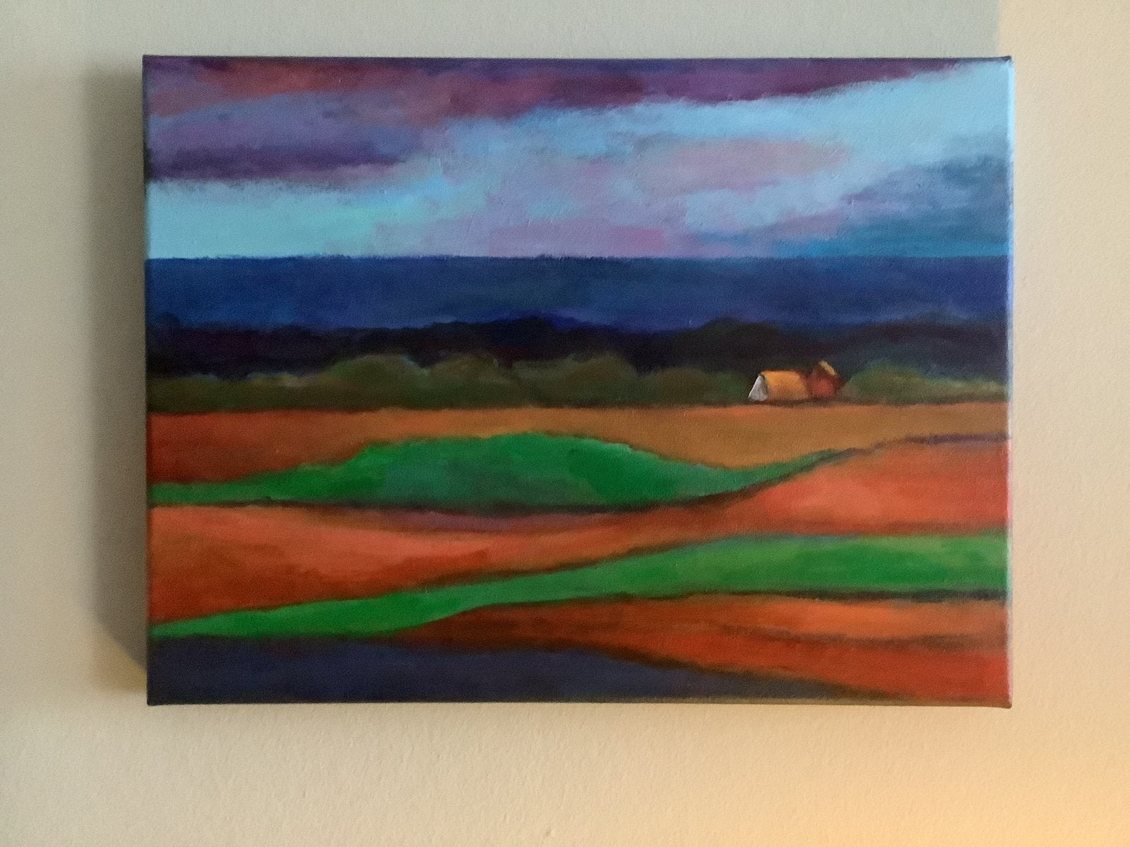 Landschap, op doek, 40/30 c.m., gesigneerd, Ophalen of Verzenden