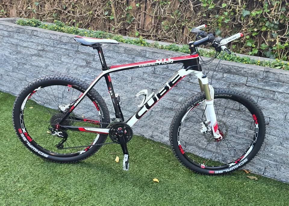 Cube Reaction GTC Pro 26 Carbon Mountainbike Wit/Rood, Fietsen en Brommers, Fietsen | Mountainbikes en ATB, Ophalen, Zo goed als nieuw