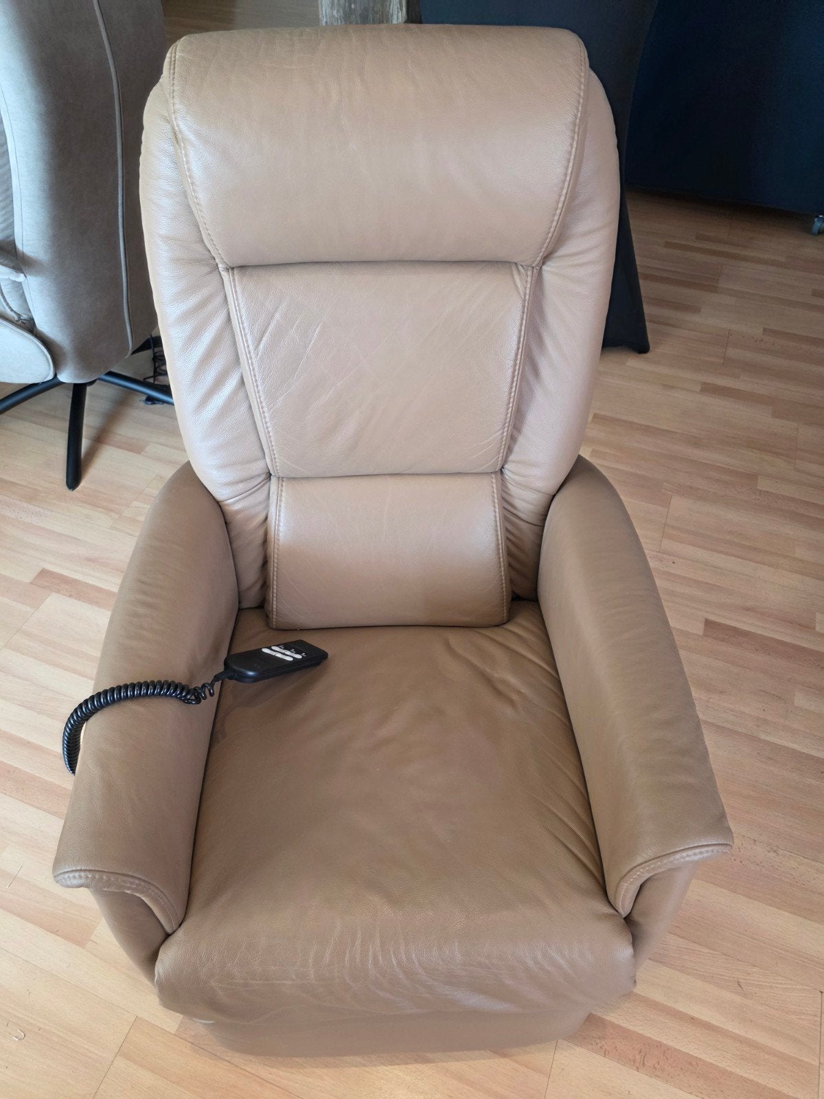 Leren relaxfauteuil 3 motoren. nette staat, Ophalen, Gebruikt, Leer