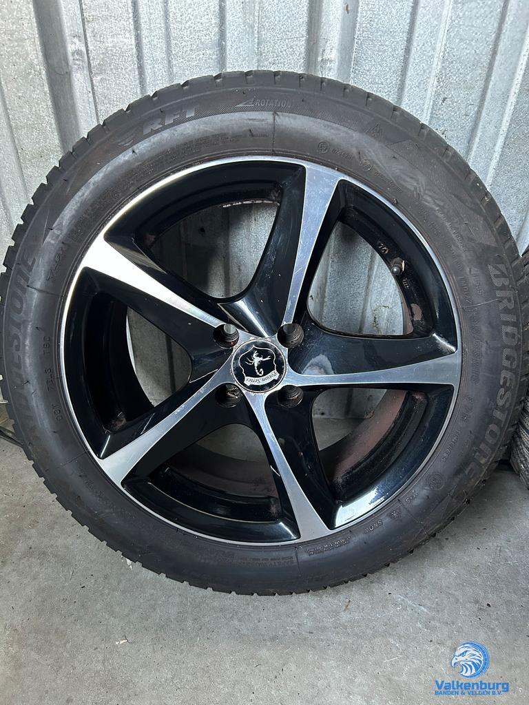 6-7mm! Mini Cooper One 16 inch zwarte velgen 4x100 runflat w, Gebruikt, -, Banden en Velgen, 195 mm