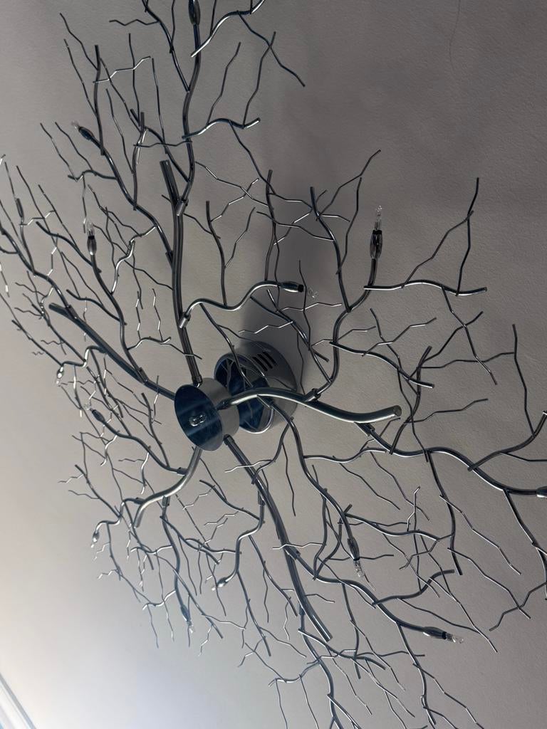 Grote Lumidora Plafondlamp 116x112 Chroom - Boomtak Design, Ophalen, Gebruikt, Metaal