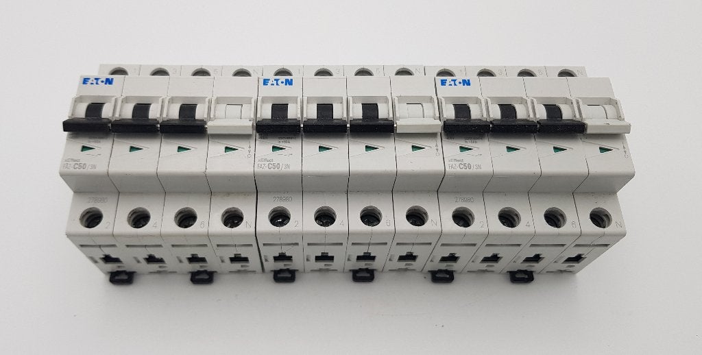 Eaton groepenkast krachtstroom Automaat FAZ C50 400V (3x), Gebruikt, Onbekend, Ophalen of Verzenden, Eaton