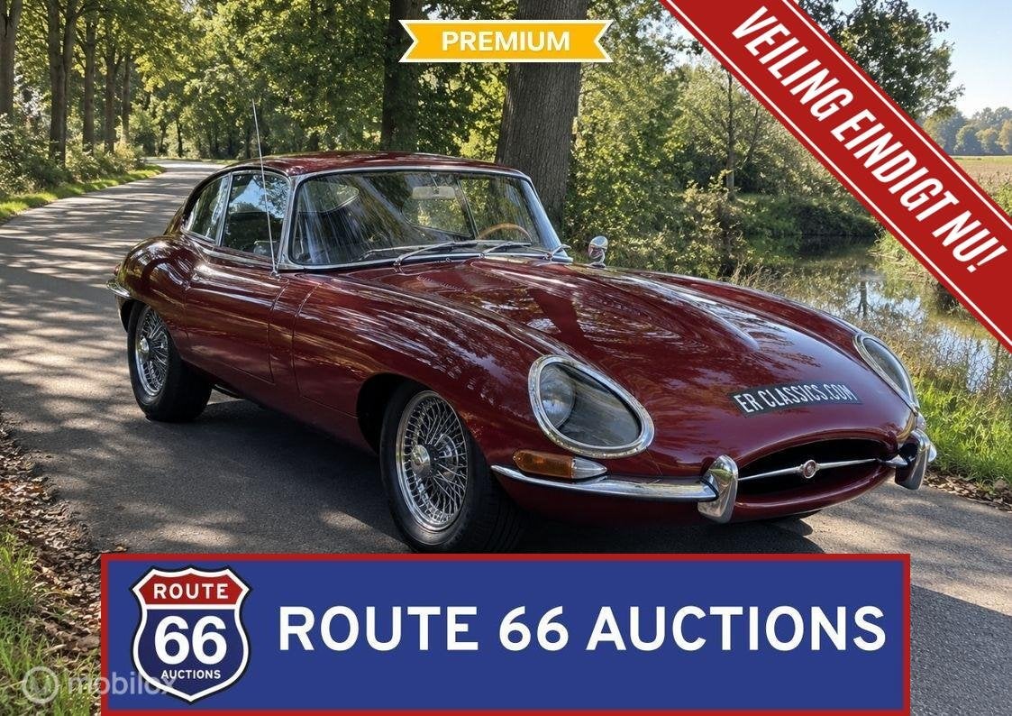 Jaguar E-Type Series 1 | 1967 | Route 66 Auctions, Auto's, Overige carrosserieën, Zwart, Bedrijf, Handgeschakeld