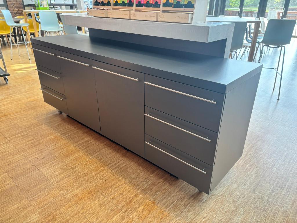 Verrijdbaar keuken, toonbank / balie (antraciet / betonlook), Huis en Inrichting, Barren, Gebruikt, Ophalen