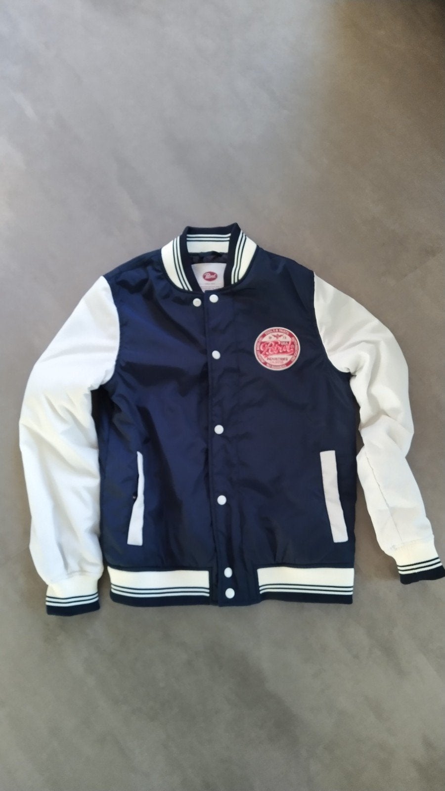 Petrol bomberjack blauw/wit maat 164, Ophalen of Verzenden, Zo goed als nieuw, Jongen, Trui of Vest