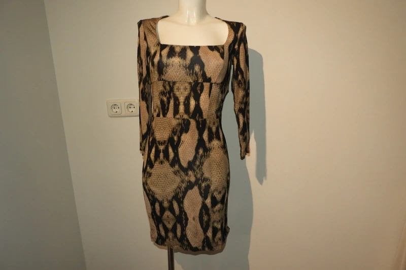 Just Cavalli stretch jurkje animal snake print merk stof I42, Bruin, Verzenden, Zo goed als nieuw, Maat 36 (S)