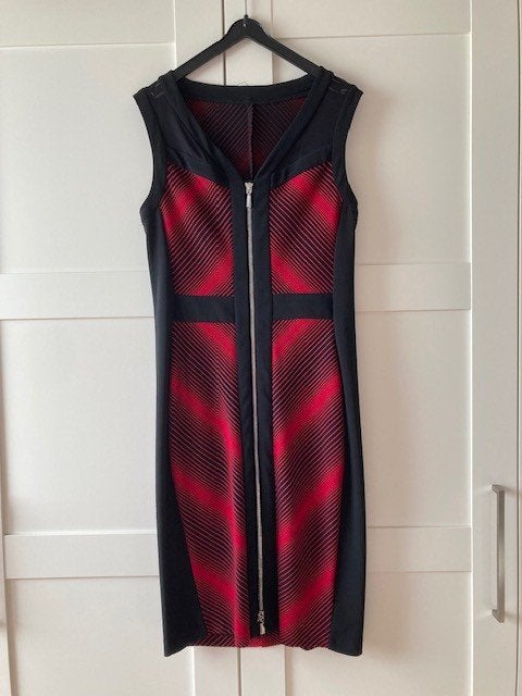Joseph Ribkoff Jurk Maat 38 - Zwart/Rood met Rits, Maat 38/40 (M), Zwart, Joseph Ribkoff, Ophalen of Verzenden
