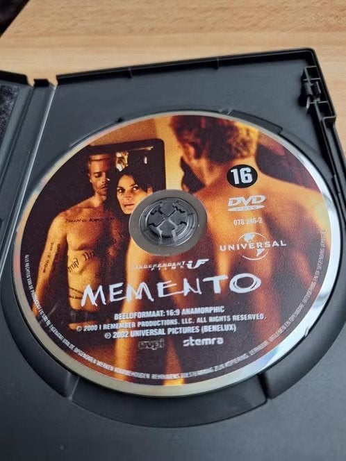 Dvd Memento h, Vanaf 16 jaar, Ophalen of Verzenden, Zo goed als nieuw, Actiethriller