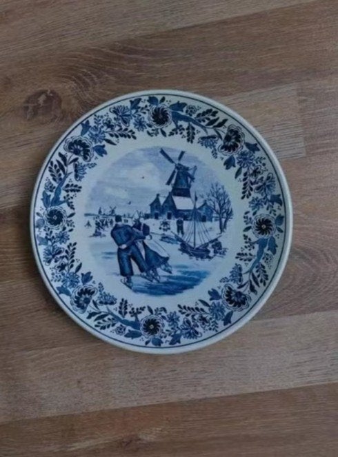 Delfts blauw bord van Boch Belgium, Ophalen of Verzenden